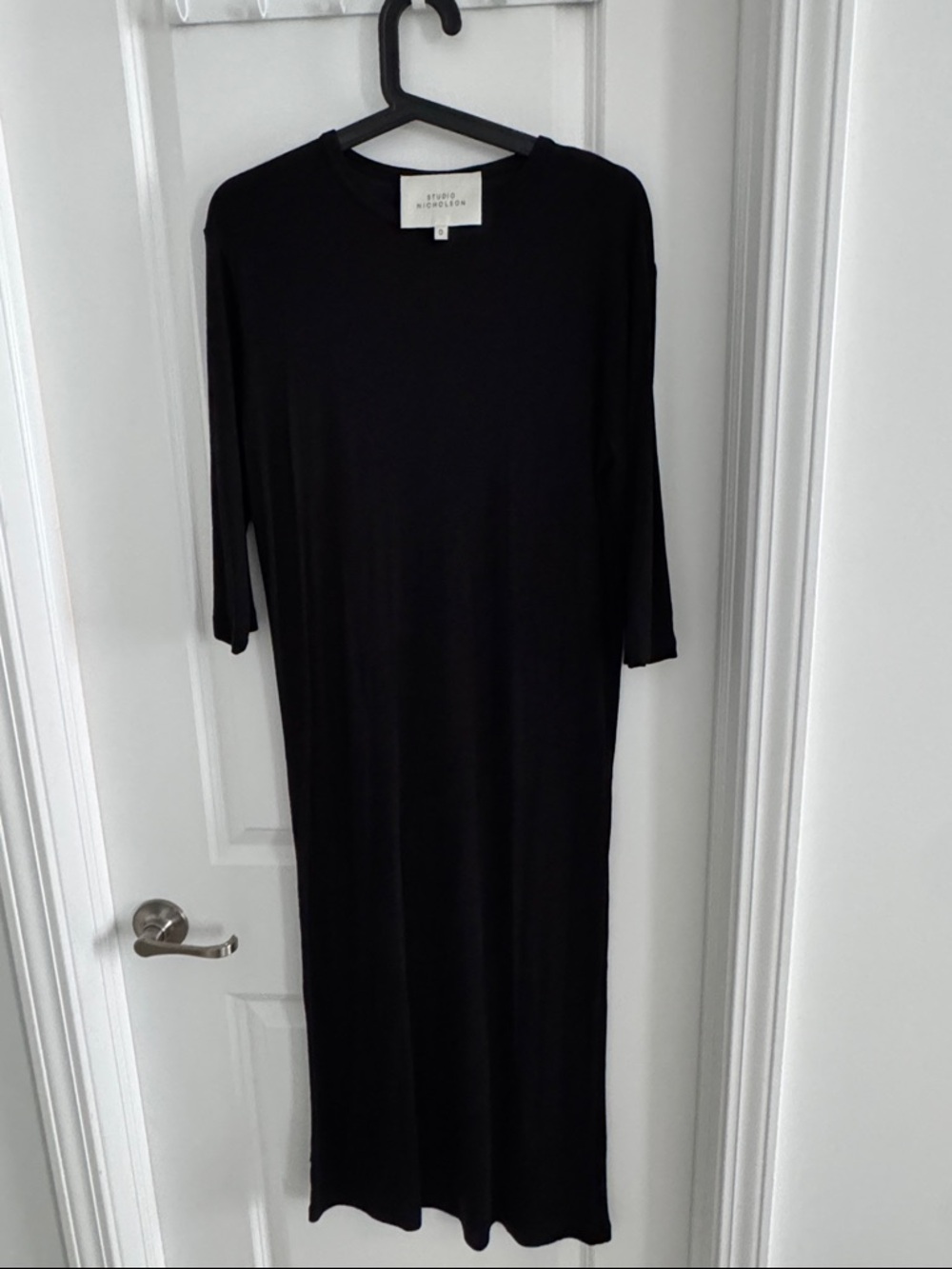 Studio nicholson Black Long Sleeve Midi Dress